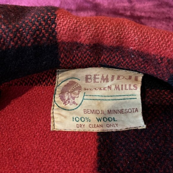 Bemidji Woolen Mills Pristine Vintage 1970 Heavy Wool Buffalo Plaid Shacket Sz M - Picture 4 of 10